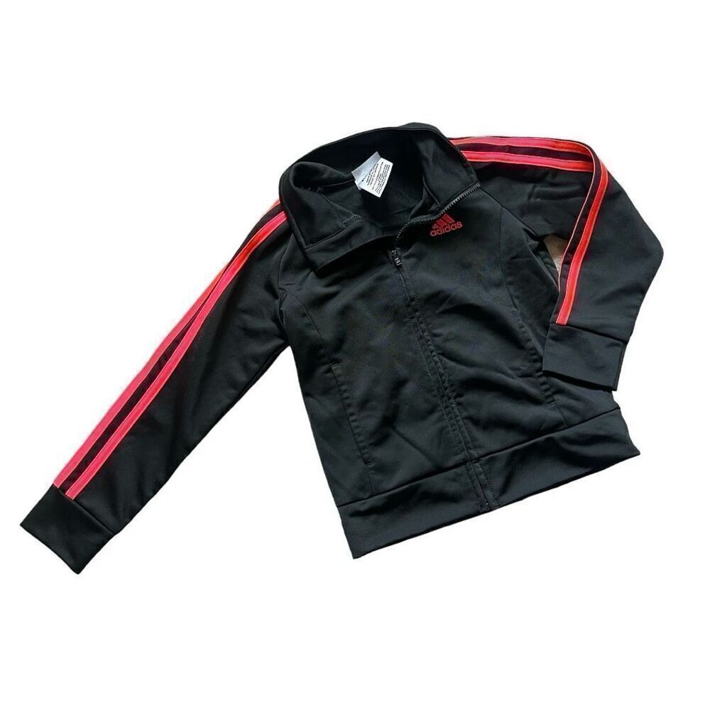 Toddler Girls Adidas 3 Stripe Full Zip Dri-Fit Track Jacket - Sz 4T